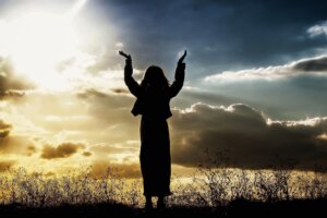 woman praising
