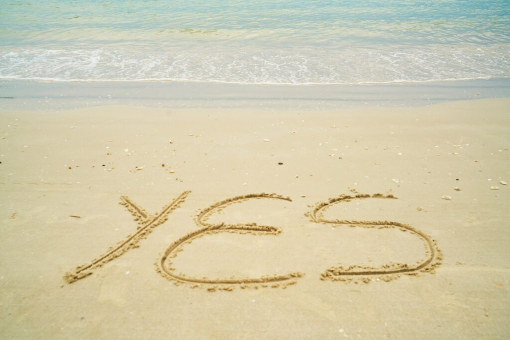 yes on beach