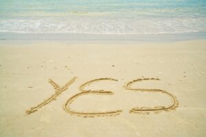 yes on beach