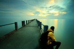 sitting on the dock